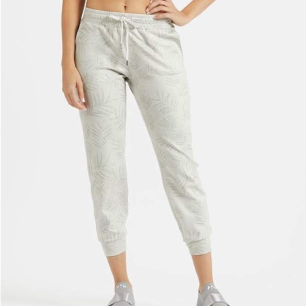 Vuori Light Gray Palm-Print Joggers